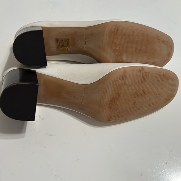 Everlane The Italian Leather Day Heel White Stacked Heel Size 9 - Picture 6 of 10